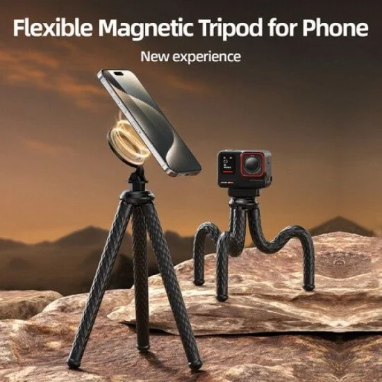 Telesin Deformable Octopus Flexible Magnetic Mount for Phones and action cameras - black